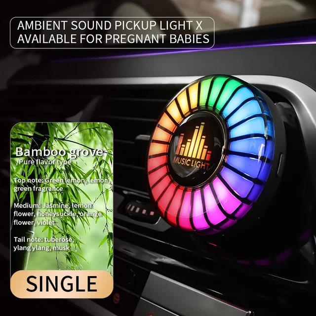 24 LED światło RGB kontrola dźwięku rytm głosu Ambient Pickup lampa dla dyfuzor samochodowy zacisk wentylacyjny odświeżacze powietrza kontrola aplikacji zapachowej: Kryształ niebieski