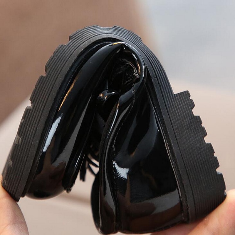 Brand Spring Autumn Boys Girls Children PU leather Loafers shoes fringe oxford brand tassel bowknot flats shoes Size 21-36