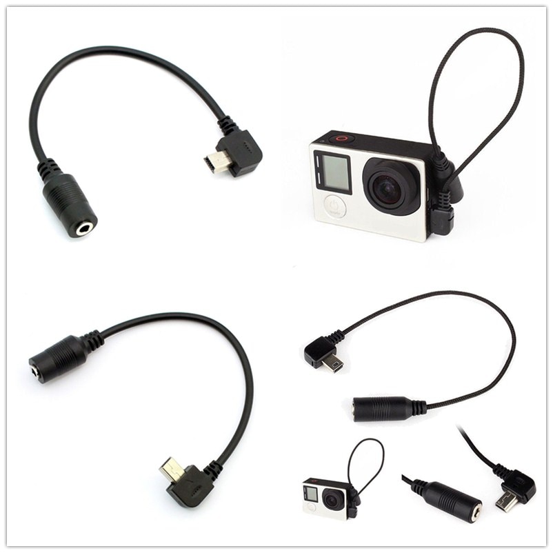 Microfoon Adapter Kabel Digitale Camera Kabel Mini Usb Naar 3.5Mm Microfoon Mic Adapter Overdracht Kabel Draad Voor Gopro Hero 3 3 + 4