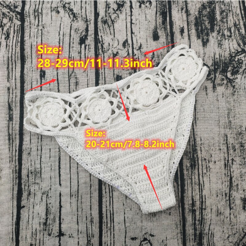 Hecho a mano Crochet flor shorts inferior Sexy mujeres Bikini bañadores cortos de natación