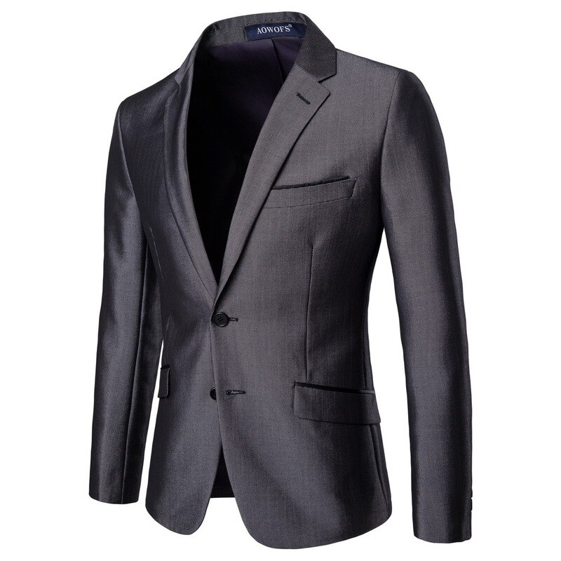 Men&#39;s Suit SET Business Slim Formal Wedding Dress gray Suit Jacket + Pants 2-Piece Set Men&#39;s Clothing