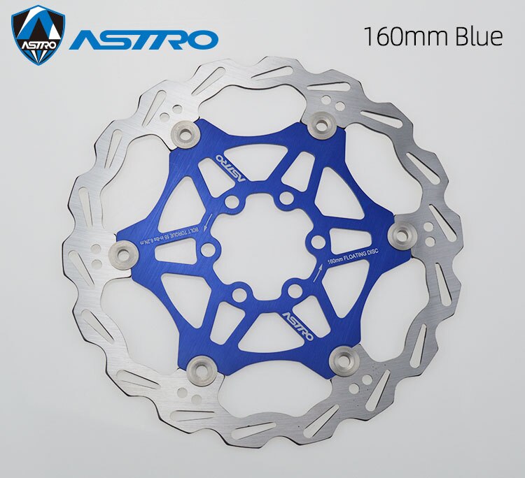 Astro mtb sykkel flytende skivebrems  al7075 cnc terrengsykkel bremserotorer 160mm/180mm/203mm hydrauliske skivebremser sykkeldeler: 160 blå 1 stk