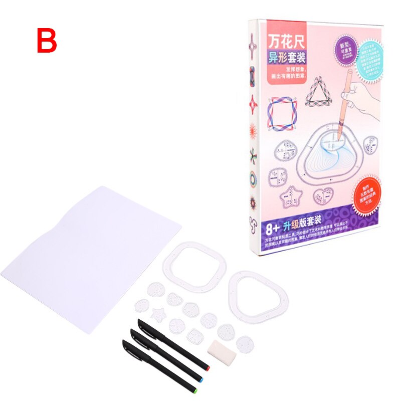 22pcs Spirograph Tekening Speelgoed Liniaal Set In Elkaar Grijpende Versnellingen Wielen Tekenaccessoires Creatieve Educatieve Linialen Voor Kinderen