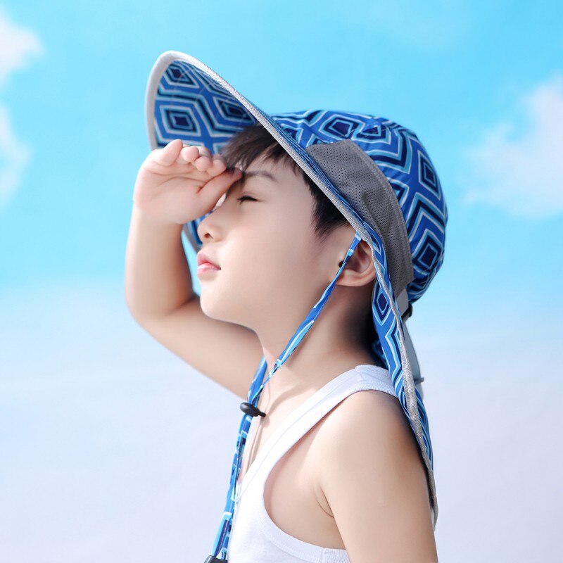 Cute Wide Brim Sun Hat Kids Summer Beach Girls Travel Outdoor Anti-UV Casual Sun Cap