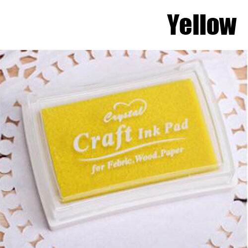 Handmade DIY Craft Oil Based DIY Ink Pad Rubber Stamps Fabric Wood Paper Scrapbooking 8 Colors Ink pad Finger Paint: Yellow