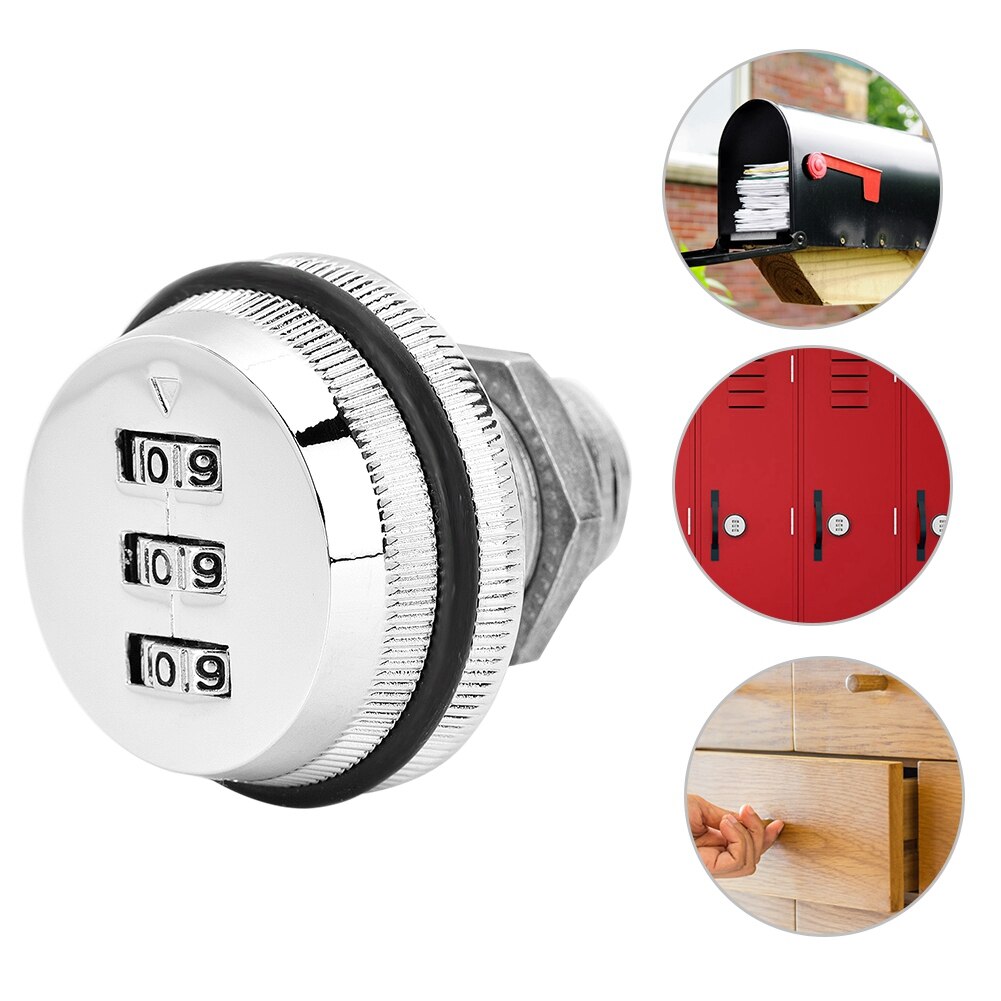 3 Digit Combination Code Password Lock Zinc Alloy Cam Door Release Button Switch Lock For Cabinet Drawers Mechanical Locks​