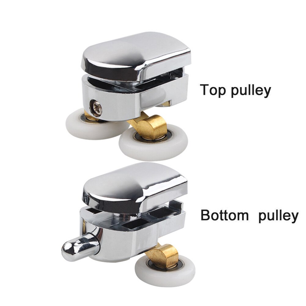 4Pcs Twin Shower Screen Door Rollers/Runners/Wheels Top &amp; Bottom 23mm Replacement