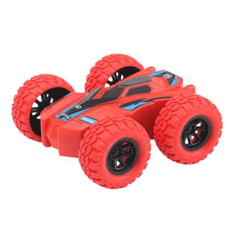 Inertie Vier-Wheel-Drive Model Auto Off-Road Voertuig Dubbelzijdig Dump Acrobatische Klimmen Kinderen Simulatie tracks 7.5X7 Cm: Red