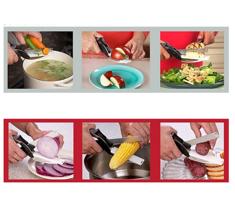 Edelstahl Multifunktions Küche Gemüse Fleisch Brot Schere Schneidemaschine Zerhacker Cutter