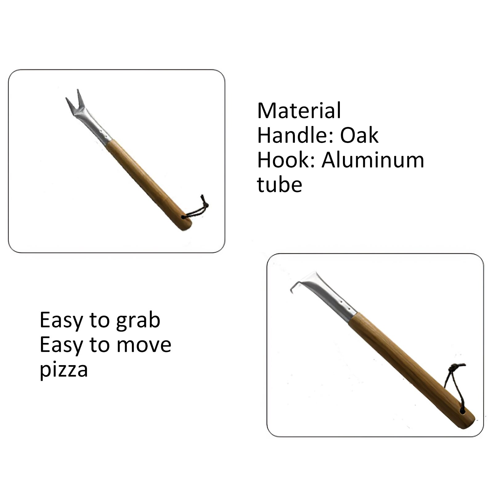 Pizza Turning Fork Smooth Pizza Hook Detachable Wooden Pizza Spinner Pizza Tools Home Kitchen Bakeware Pizza Oven Accessories