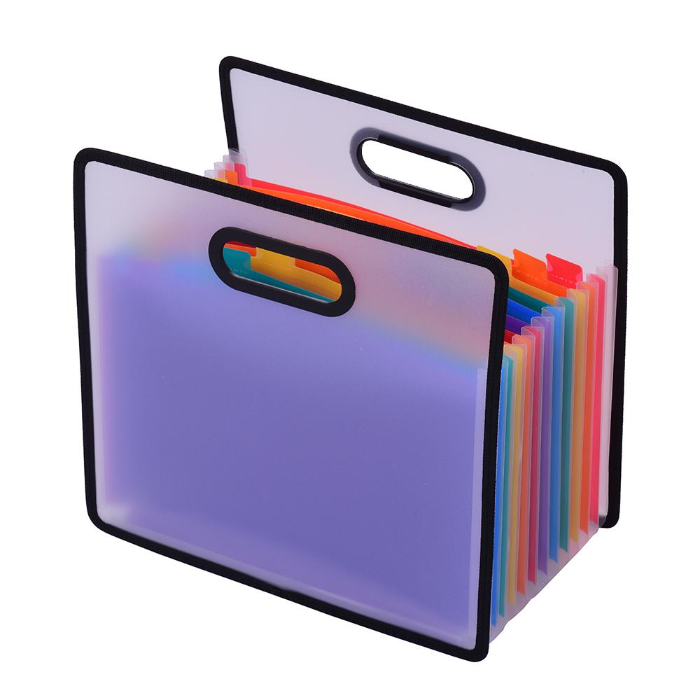 Accordian Document Cabinet 12 Rainbow Coloured Receipt Storage with Guide Accordion A4 File Folder Pocket