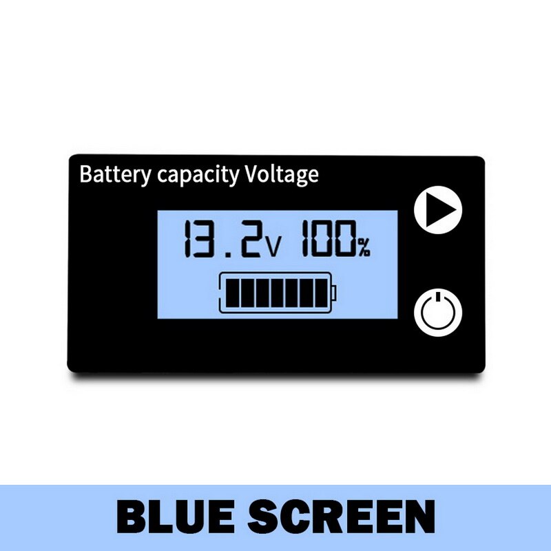 Lcd batterikapacitet monitor indikator spændingsmåler blysyre lithium lifepo 4 bil motorcykel voltmeter spændingsmåler  dc 8v-100v: B