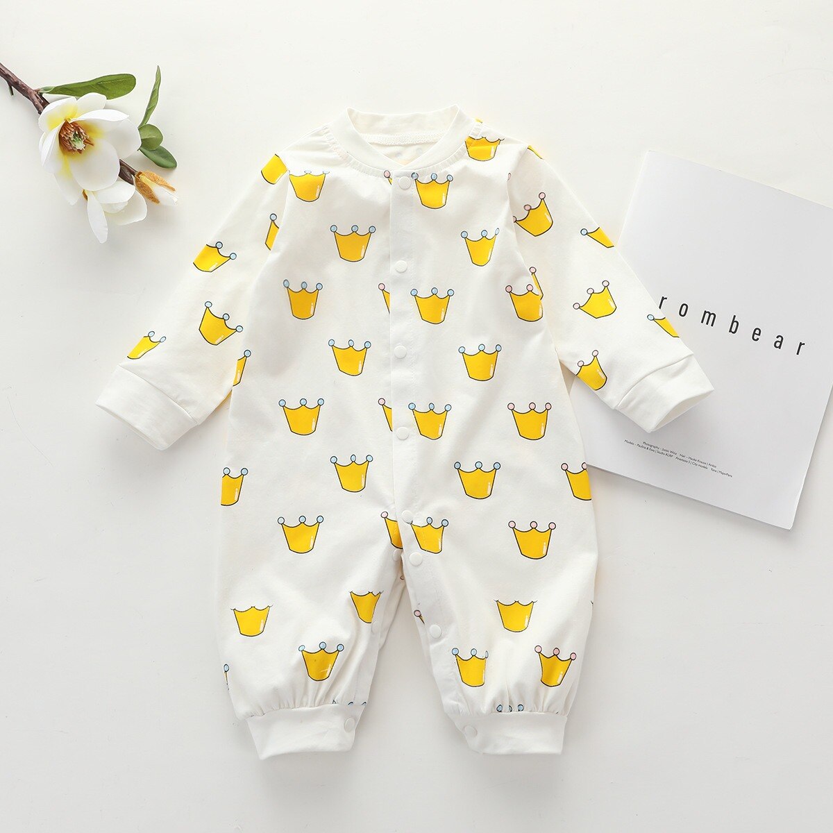 Newborn Baby Boy Romper Jumpsuit Long Sleeve Print Baby One Piece Jumpsuit Boy Costume