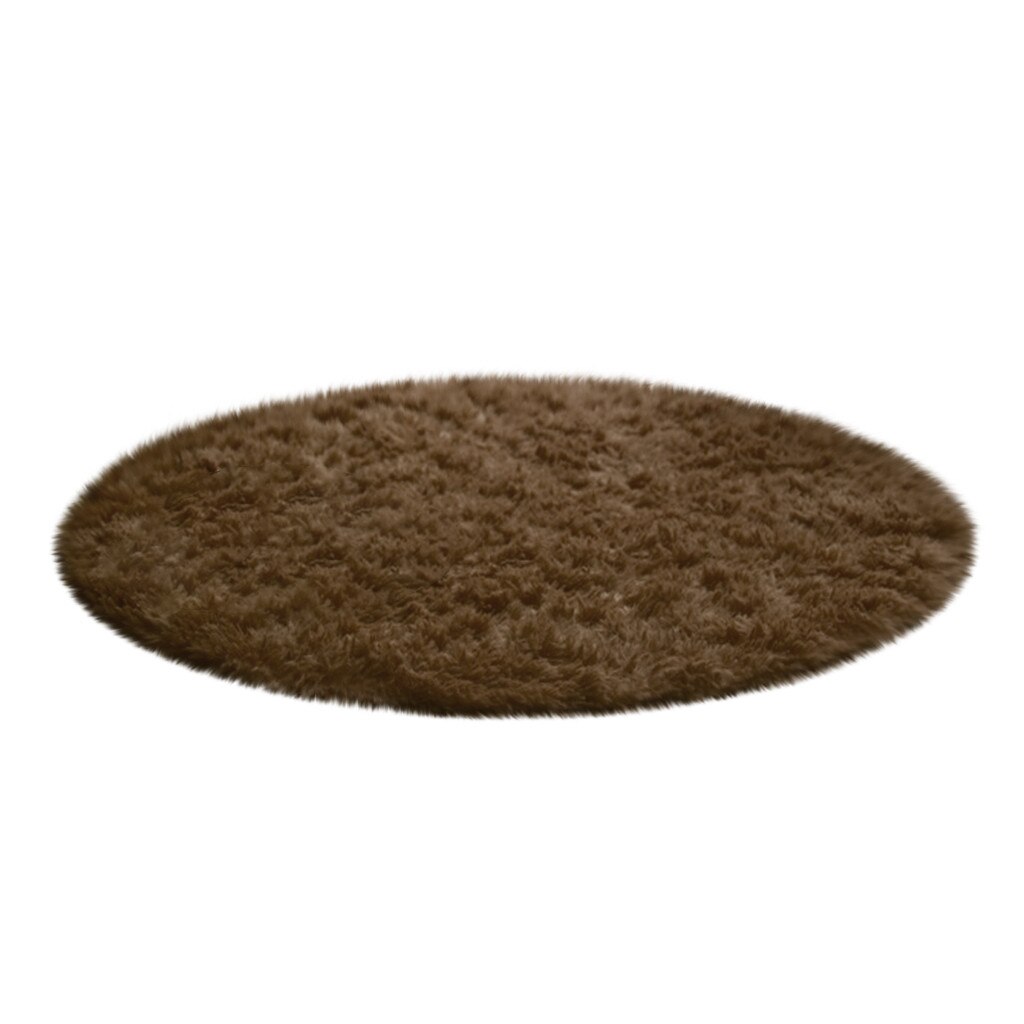 Computer Chair Upholstery Area Rug mats Fluffy Round Alfombra for Living Room Faux Fur Carpet Kids Bedroom Plush Shaggy: E