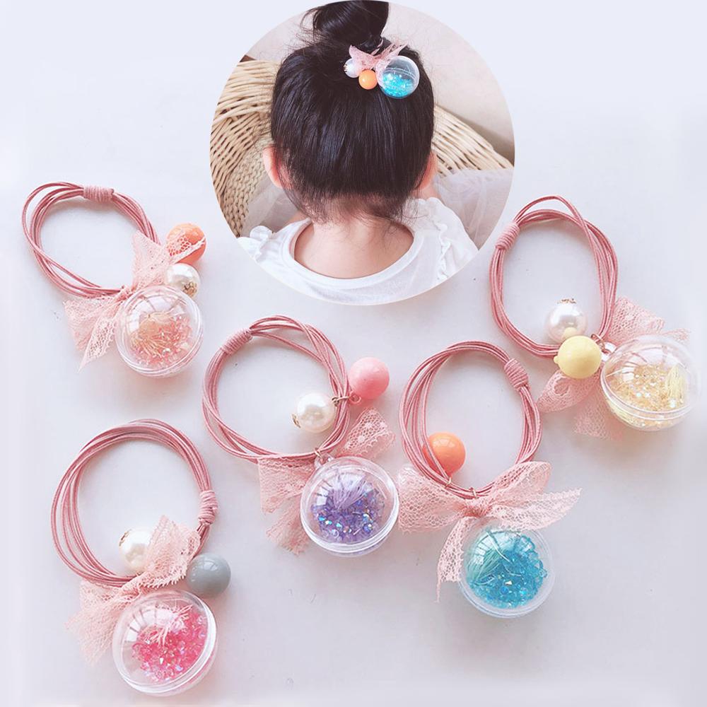 Girls Hair Accessories Bubble Balls Sand Gold Drill rubber band elastic hair bands Korean Headwear Children's Hair ring