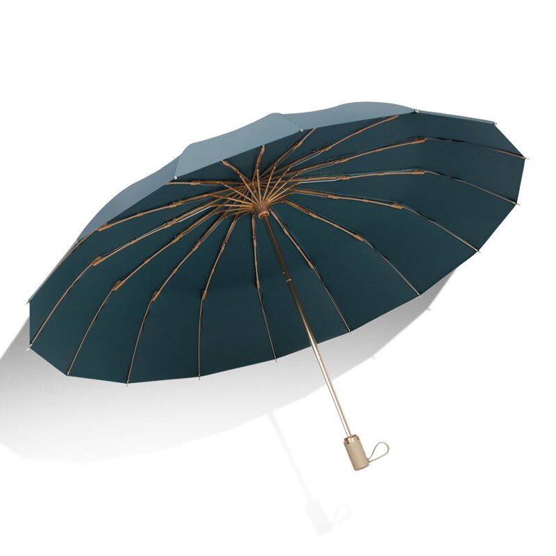 Parapluie japonais de luxe 16K, poignée en bois, Anti UV, soleil, coupe-vent, pour hommes, UPF50 +, grand parapluie de Golf pour filles