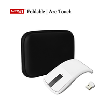 1600 DPI USB Wireless Mouse Foldable Arc Touch Mouse with Mouse Bag Ultra-slim Ergonomical Mute Mice for Surfacebook Laptop PC
