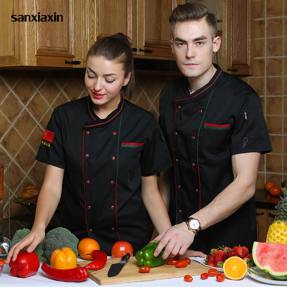 breathable short sleeve chef uniform unisex chef jacket bakery work clothes hotel restaurant chef uniforms custom