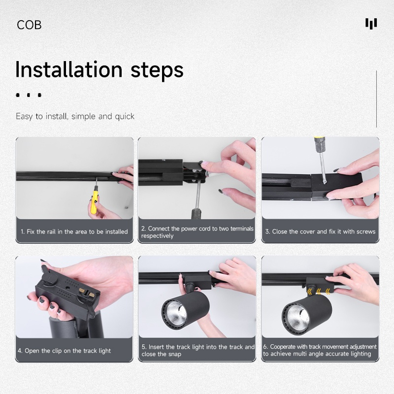 LED Track Light Set para decoração de casa, lâmpada de trilha magnética, iluminação Spotlight, loja de roupas, 85-264V, 20W, 30W