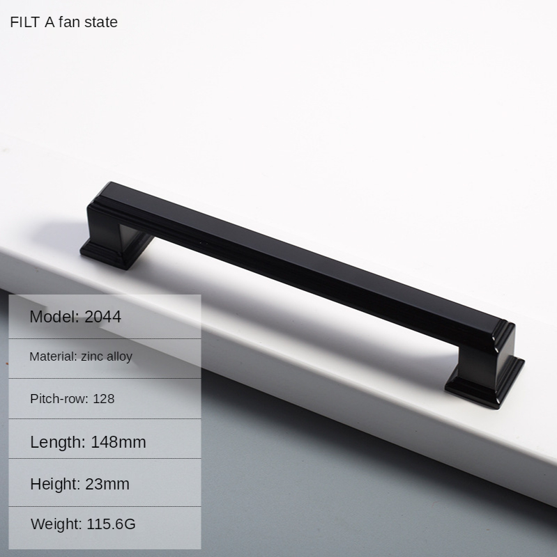 Cabinet Handles Modern Cabinet Handle Square Furniture Hardware Stainless Steel Kitchen Door Knob Cupboard Wardrobe Drawer Pulls: 128-Dumb black