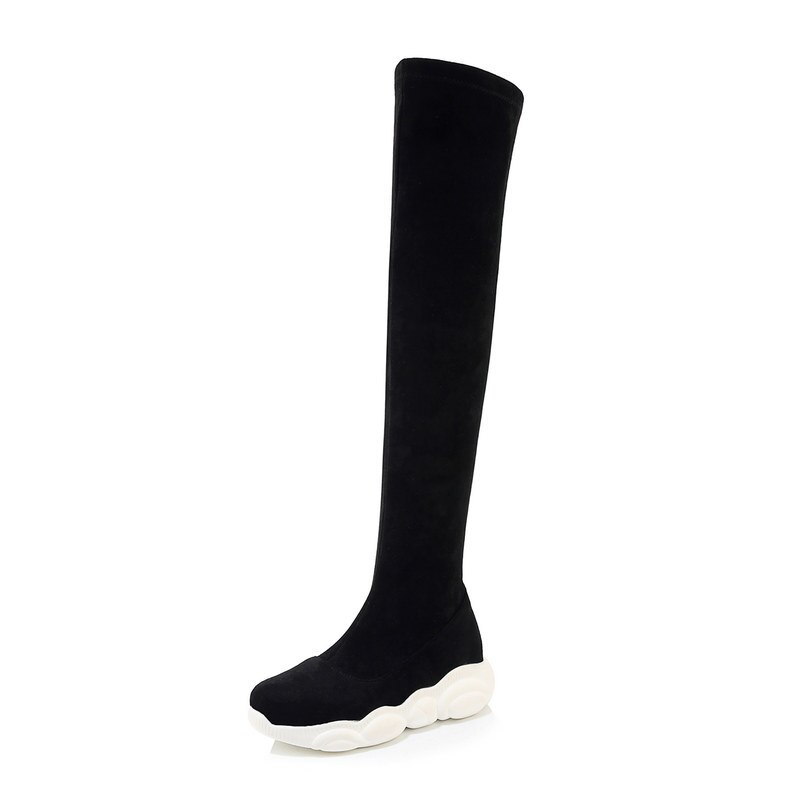 Tasslynn pu casual overknee laarzen sokken dames sneakers ronde neus rits dames laarzen winter platform laarzen