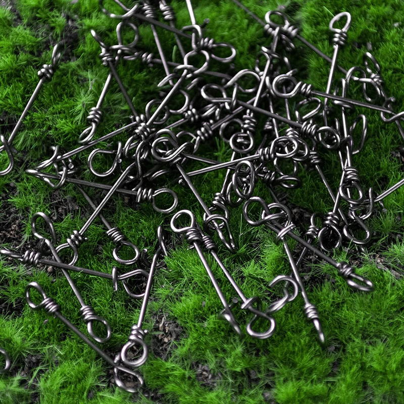 50Pack Fishing Clips Stainless Steel Quick Clips Speed Change Snaps Fast Attach Fly Fishing Snaps Lure Clips Connectors