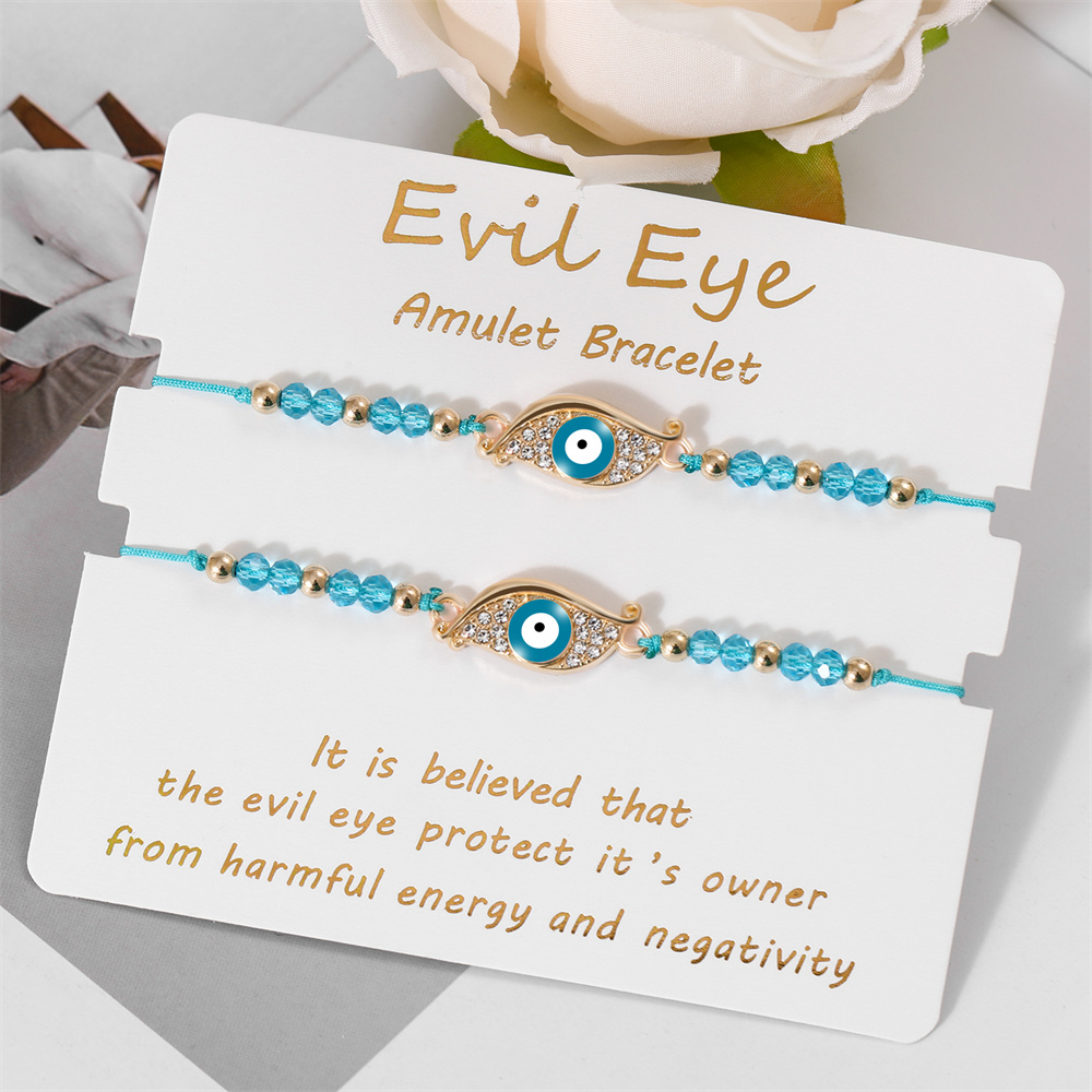 Pulseras turcas contra el mal de ojo para hombres y mujeres, tobillera trenzada de amistad, de protección hecho a mano, joyería de deseo de la suerte, 2-3 piezas por juego: Zinc negro plateado