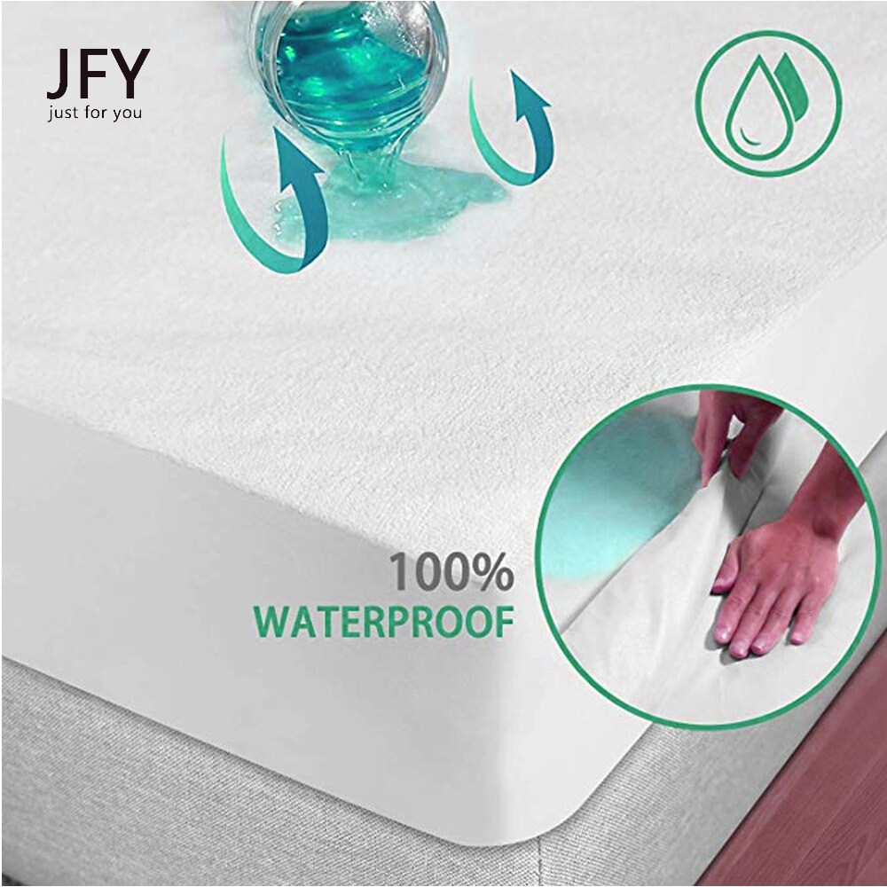 Matras Protector 100% Waterdicht, Ademend, Hypoallergeen, Vinyl Gratis, glad Katoenen Badstof Matrashoes-10 Jaar Garantie
