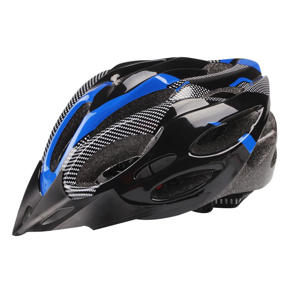 Ultralight Adjustable Cycling Helmet Red/Yellow/Blue Bicycle 65 Cm Safety with Visor Shockproof Bike Road: Blue