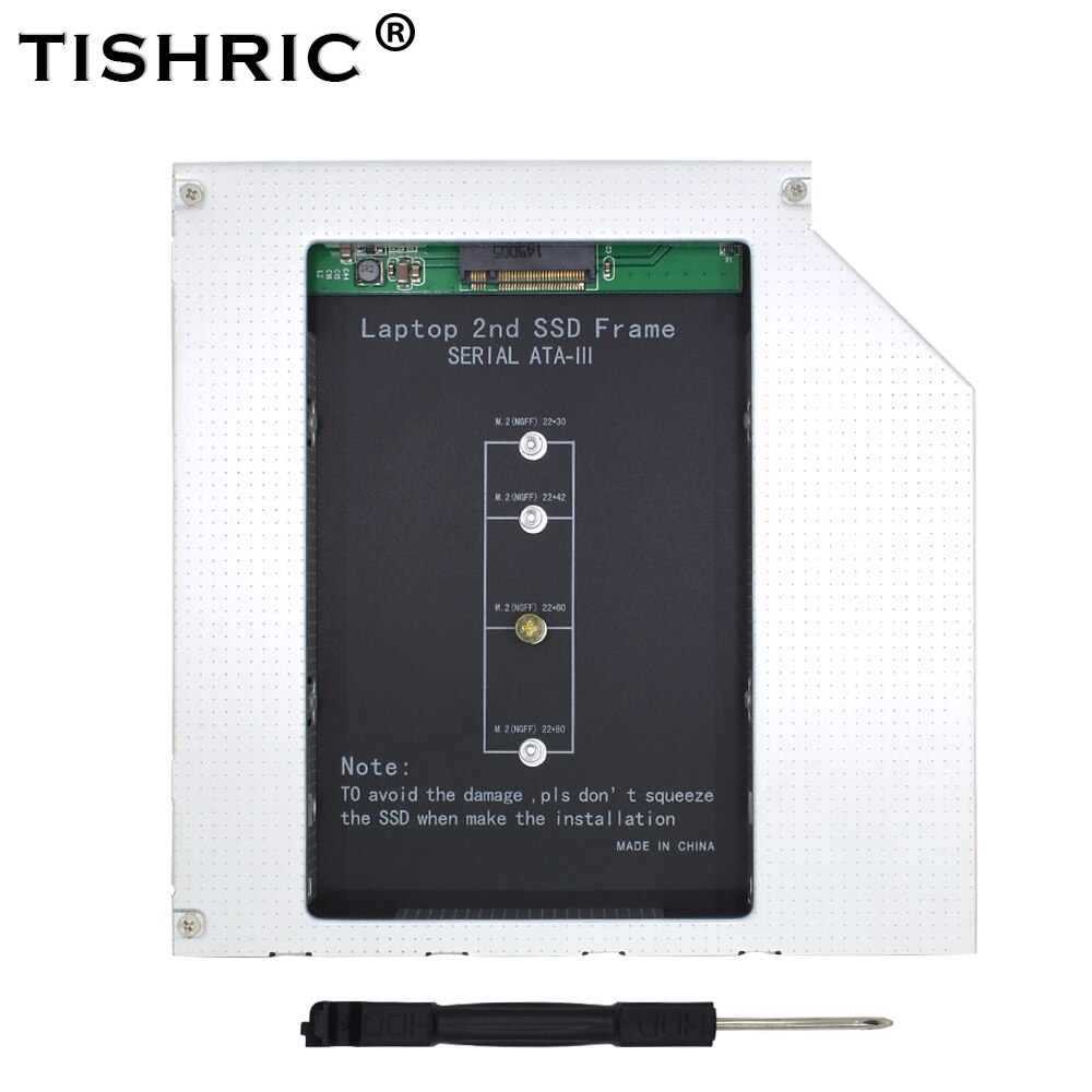 Tishric Hdd Caddy M2 Ngff/Msata Ssd Sata 3.0 2.5 "Caddy Ssd Case 9.5/12.7Mm harde Schijf Adapter Box Voor Laptop Dvd/CD-ROM: M2 NGFF  12.7mm
