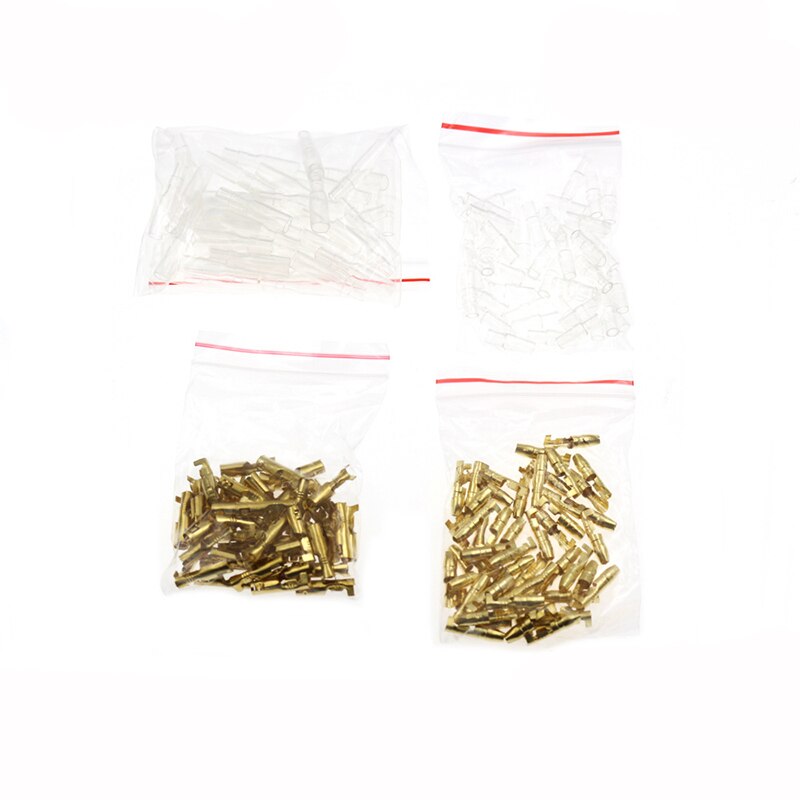 50 100Set 400Pcs 4.0 Bullet Terminal Car Electrical Wire Connector Diameter 4mm Pin Set Female + Male + Case Cold Press Terminal