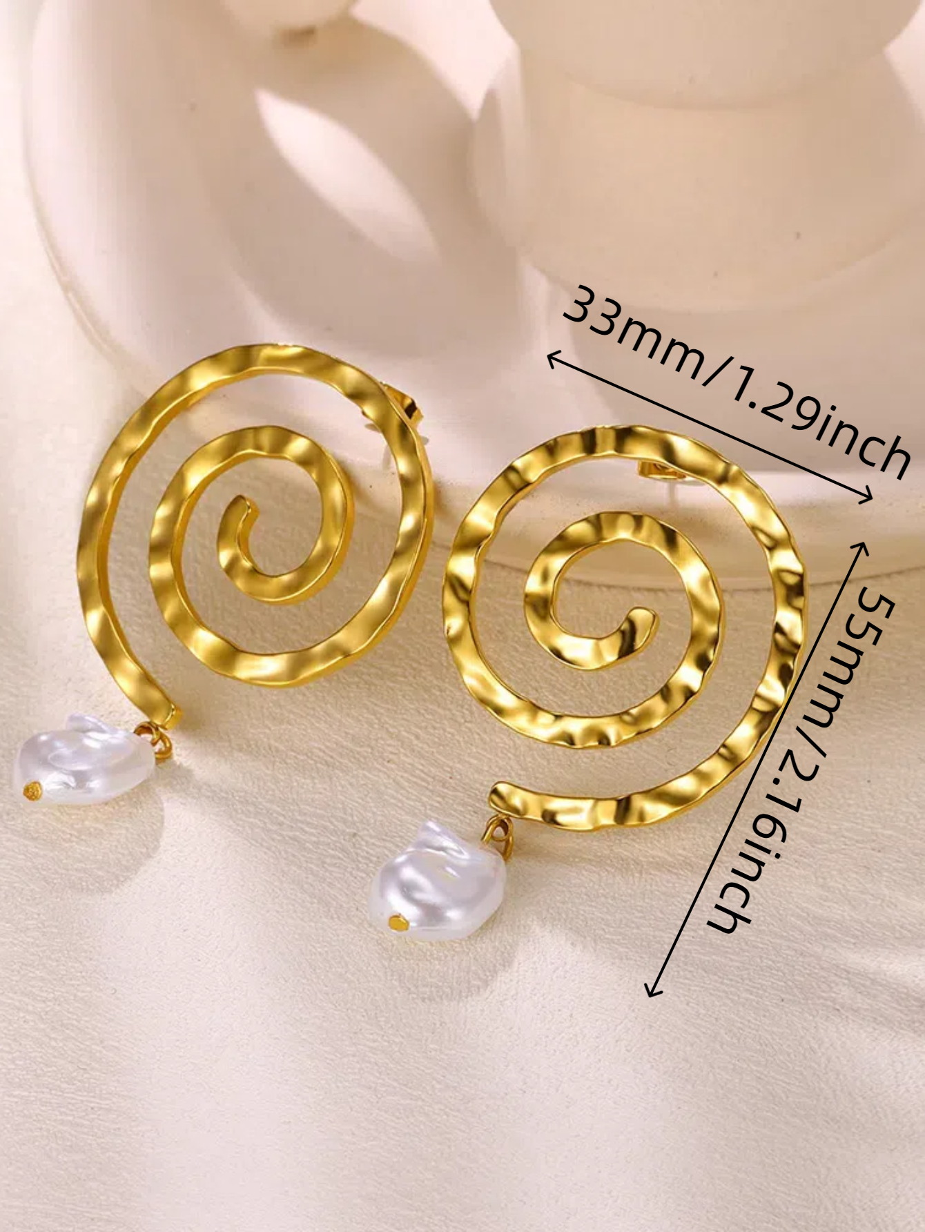 Pendientes delicados de flores para mujer, concha de Color dorado, acero inoxidable, resistente al agua, joyería Bohemia para el sol, Aretes de perlas de Navidad bonitos