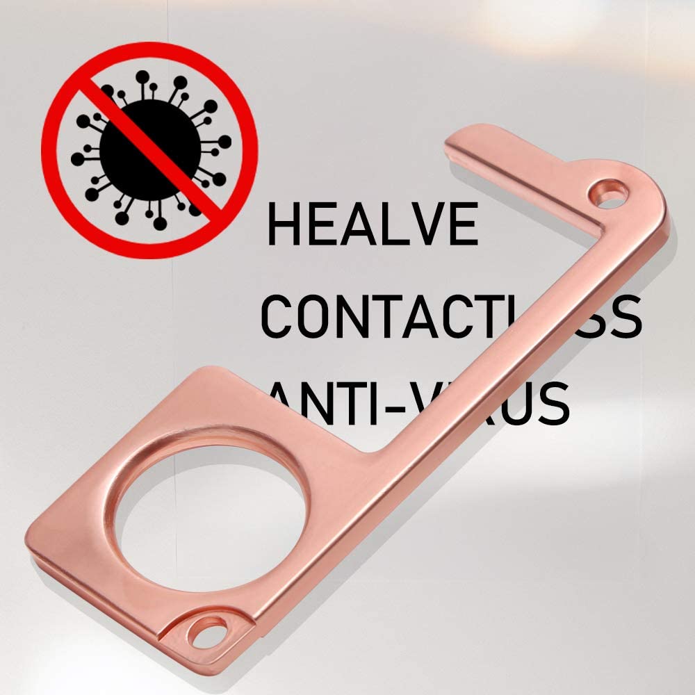 No-Touch Door Opener Portable Stick for Push The Elevator Button Easy Carry Antimicrobial Alloy EDC Door Opening Accessories