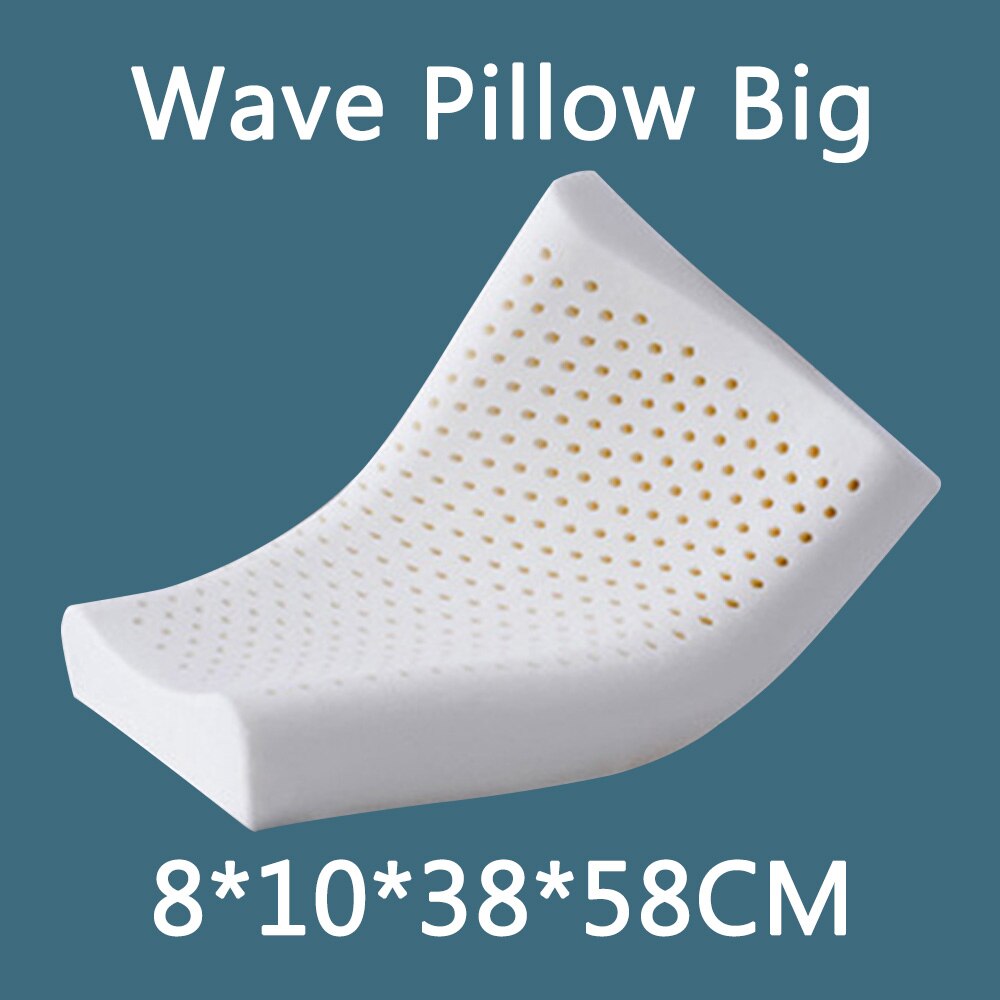 Natural-Latex Pillow Orthopedic Cervical Massage Bed Pillow Release Pressure Sleeping Pillows for Bedroom with Pillowcase: Send pillowcaseWaveB