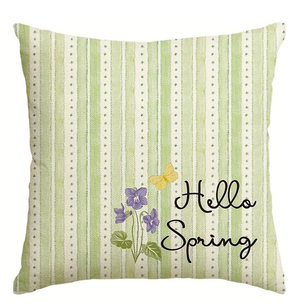 Funda de almohada decorativa de Pascua feliz, funda de cojín para sofá con de flores y entramado de conejo de primavera, decoración para la habitación del hogar: 470*1200 mm / Verde