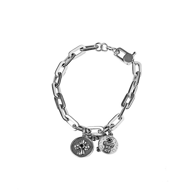 Armband Voor Vrouwen Zilver 925 Sterling Koreaanse Mode Brief Bloem Vrouwen Zilveren Charm Ketting Armband Sieraden Accessoires