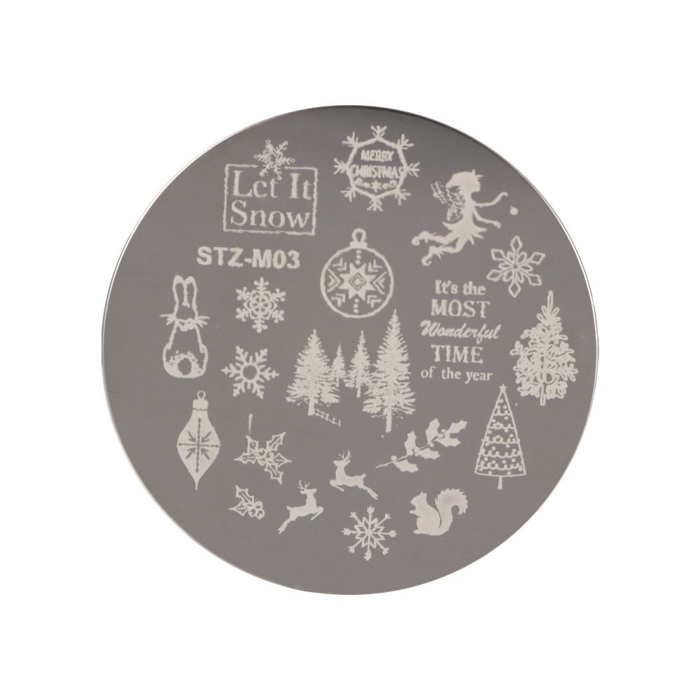 Pochoirs pour ongles, modèle de sapin de noël, renne, plaque d&#39;estampage, Nail Art