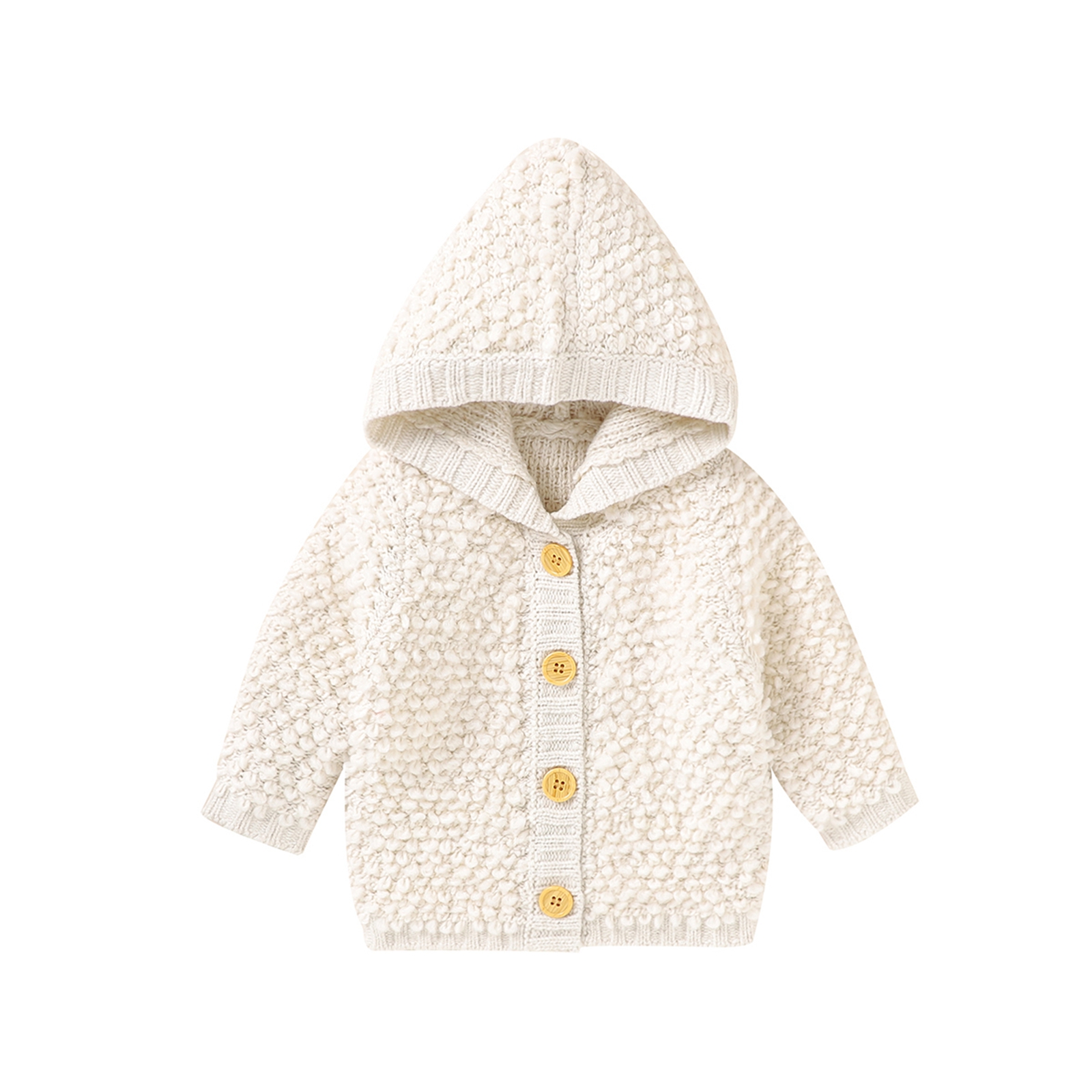 Peuters Herfst Jas, effen Kleur Hooded Lange Mouw Knop-Open Vest Voor Baby Meisjes Jongens 0-18 Maanden