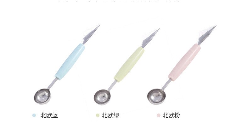 Excavadora de frutas de acero inoxidable para cortar fruta, artefacto de sandía, Bola de fruta, cuchara para helado, cuchillo para talla de fruta