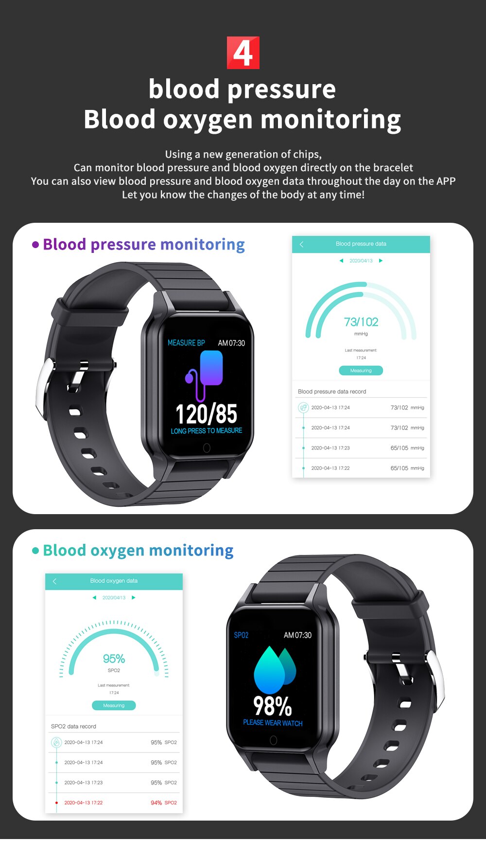 LEMFO T96 Smartwatch Körper Temperatur Überwachung IP67 Wasserdicht Herz Bewertung Fitness Clever Uhr Männer Frauen Für Andriod IOS