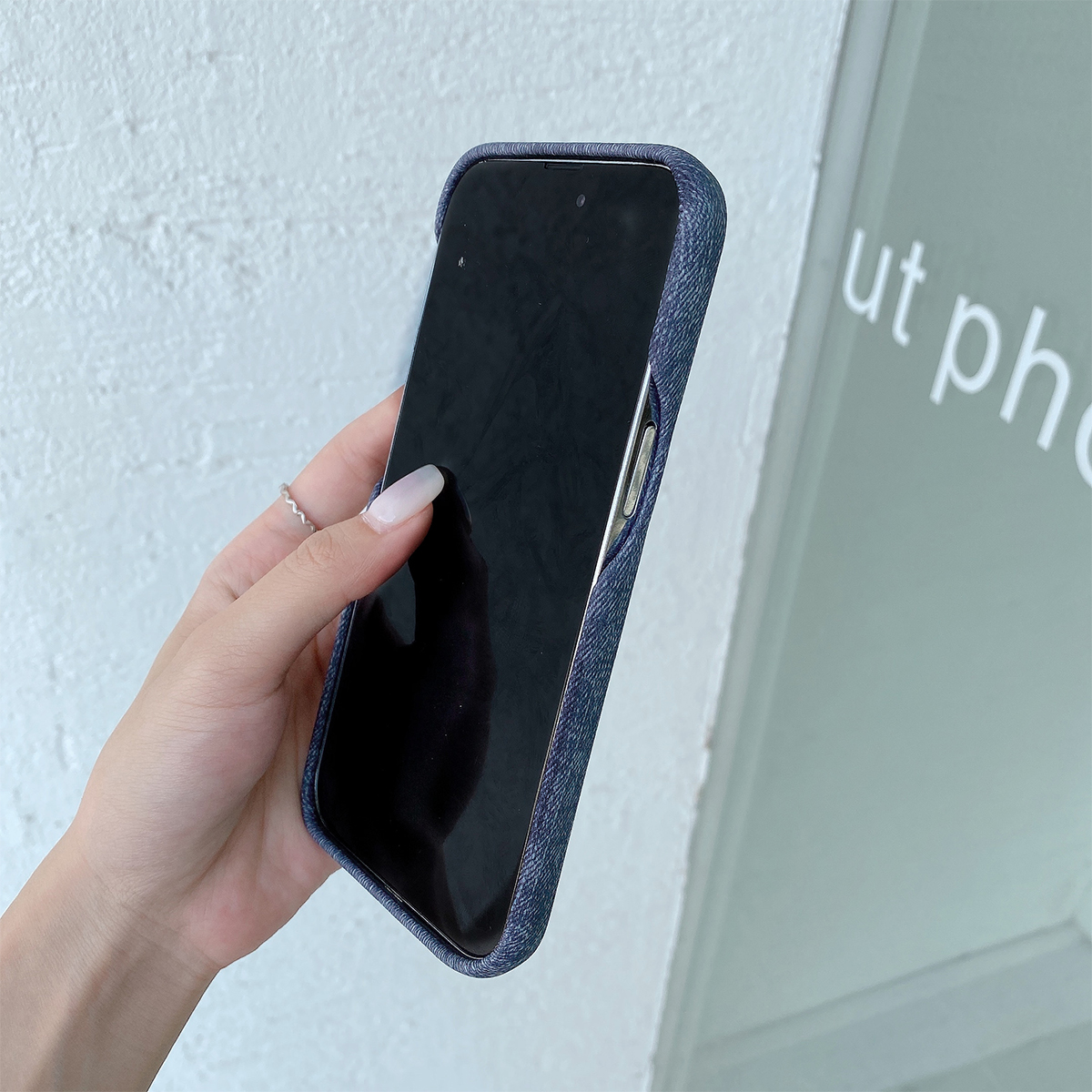 Denim Leather Case For iPhone 15 14 13 12 11 Pro Max Luxury Simple Shockproof Back Cover