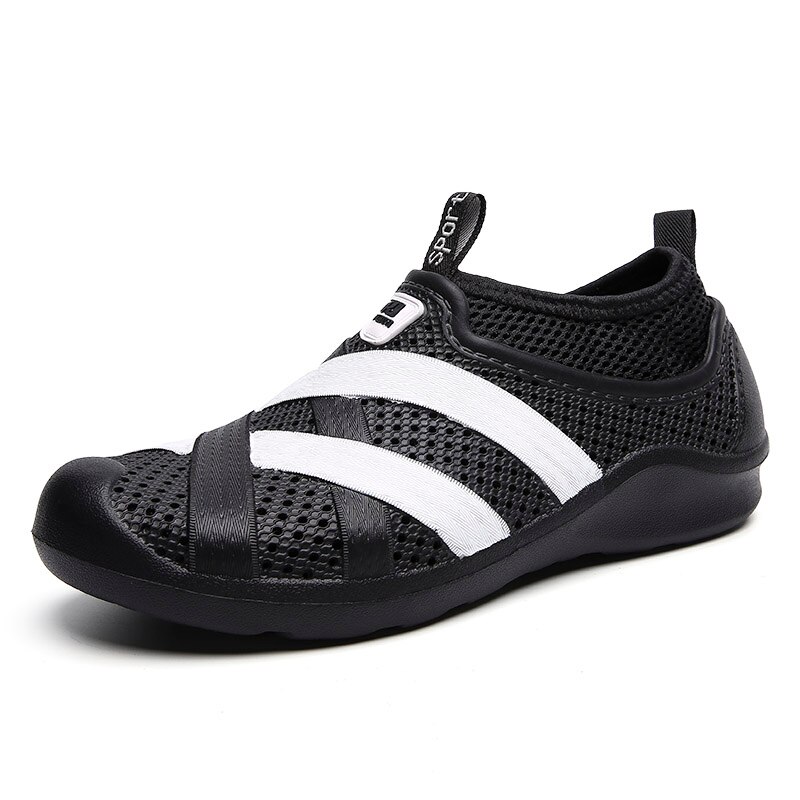 Letnie męskie buty do wody Outdoor lekkie buty na plażę Upstream antypoślizgowe oddychające sandały sportowe buty do wody szybko suche tenisówki: Black / 8