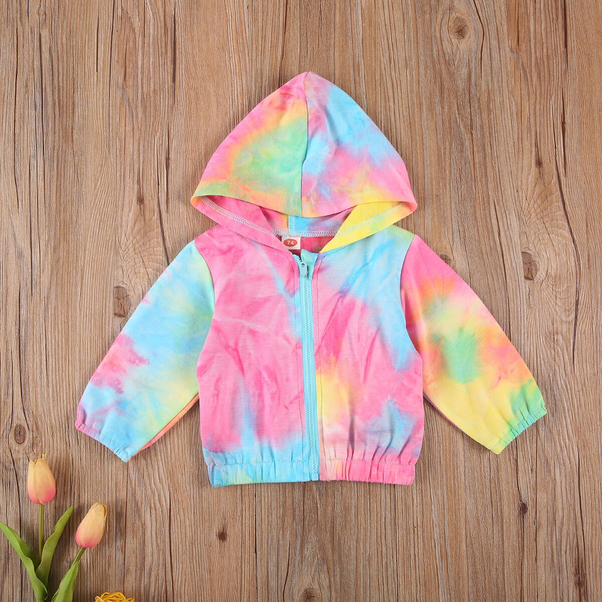 HOMEBABY Kids Rainbow Stripe Hooded Coat – Thick Winter Parka For Toddler Boys & Girls