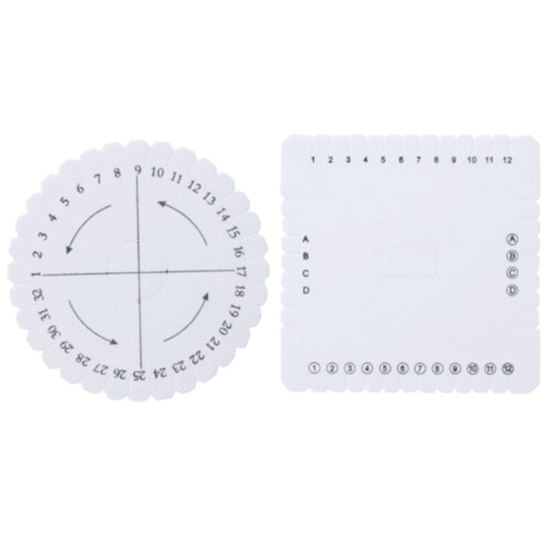 Disco de cordón de cuentas Kumihimo cuadrado redondo 2 uds/placa de trenzado de disco, tabla de espuma de joyas trenzadas DIY para hacer manualidades hechas a mano: Default Title
