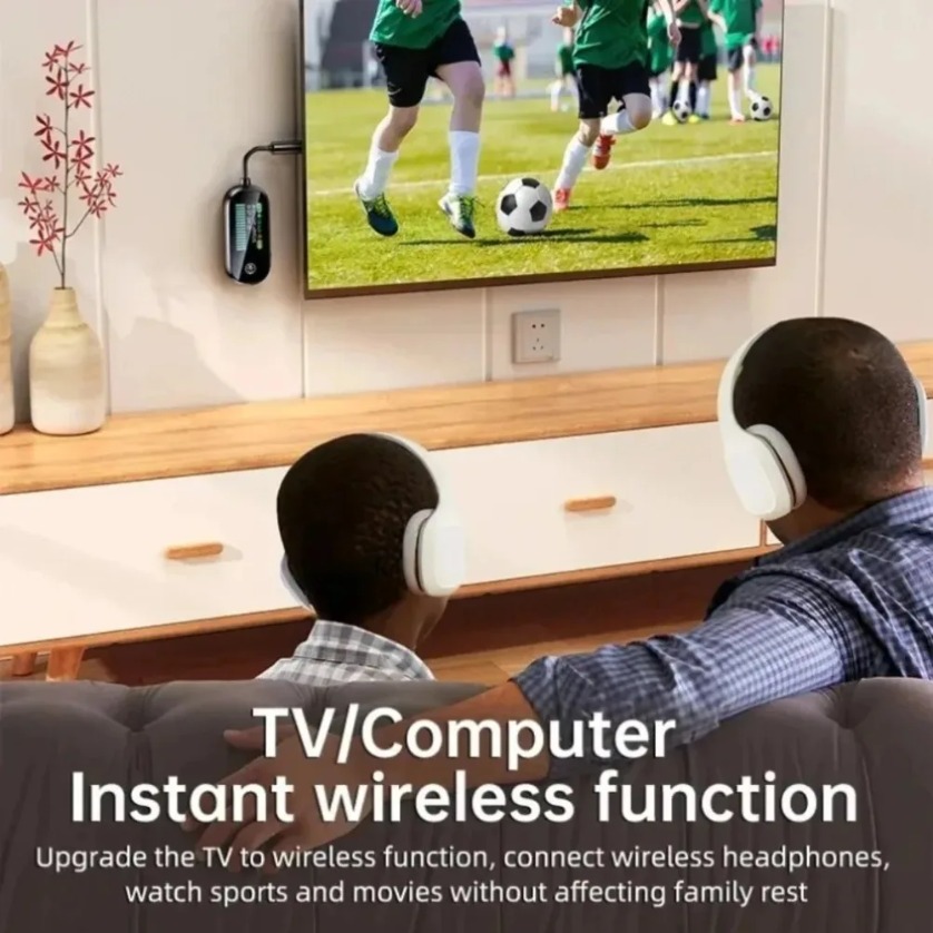 Bluetooth 5.4 3.5mm AUX Jack Receiver Transmitter Low Latency Wireless Audio Adapter For TV Airplane Car Speaker PC Headphones