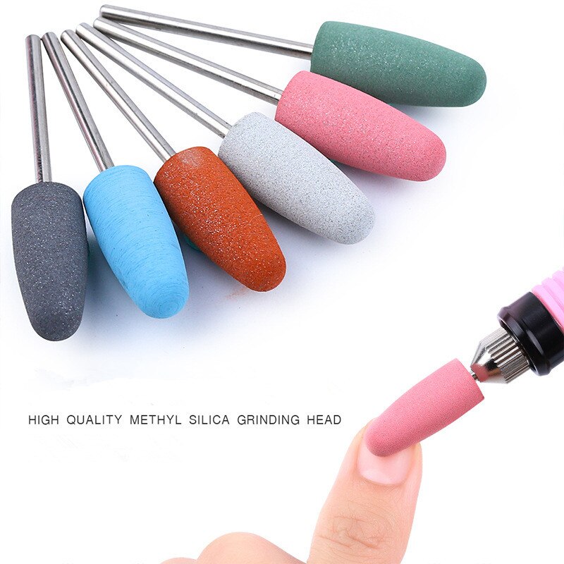 6 st/set silikon polerhuvud nagelpolering polering exfolierande manikyr maskin polerhuvud silikonborr