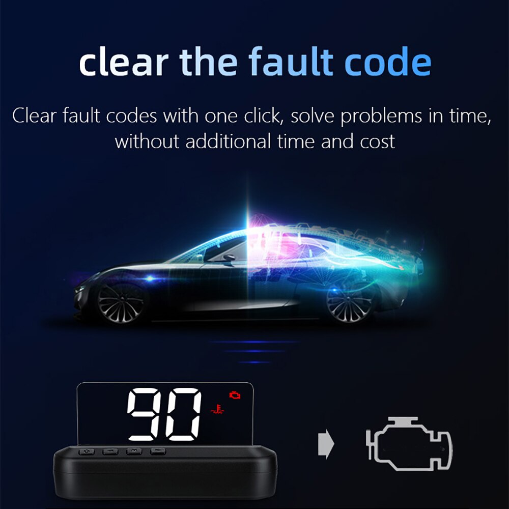 Energy Saving HUD Screen Multifunction OBD LCD High Clear Durable Compact HUD Device Box Machine LCD Practical Automatic Device