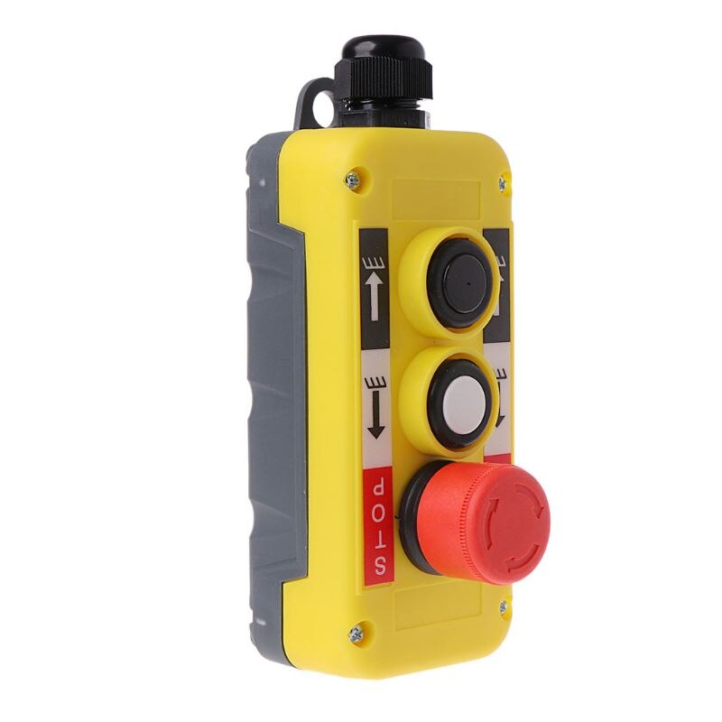 Waterproof Industrial Push Button Switch Emergency Stop for Electric Crane Hoist Pendant Control Station N0HB