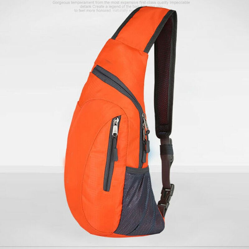 Mochila unissex de peito, mochila unissex com alça cruzada para o corpo, para esportes, caminhadas, para viagem, com padrão de letras)