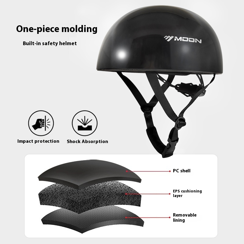 Capacetes de ciclismo da MOON – aparência jeans elegante, capa de PC reforçada para segurança de skate e scooter elétrica